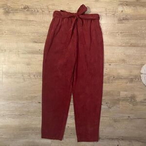 SHEIN Maroon Suede Pants